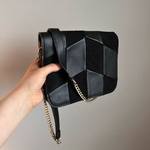 Zara Black Patterned Crossbody Purse